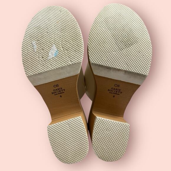 OASIS SOCIETY Layered Platform High Heel Clog Mule White Size 8 Women’s Sandal - Picture 5 of 5